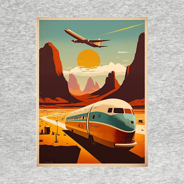 Arizona Vintage Travel Art Poster by OldTravelArt